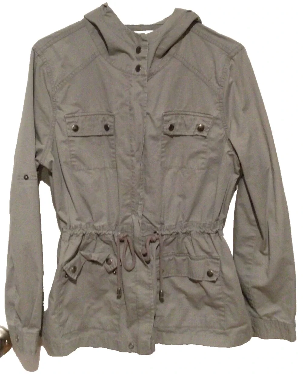 Life in Progress Gray Hooded Zip Jacket Women's Size M – See Description